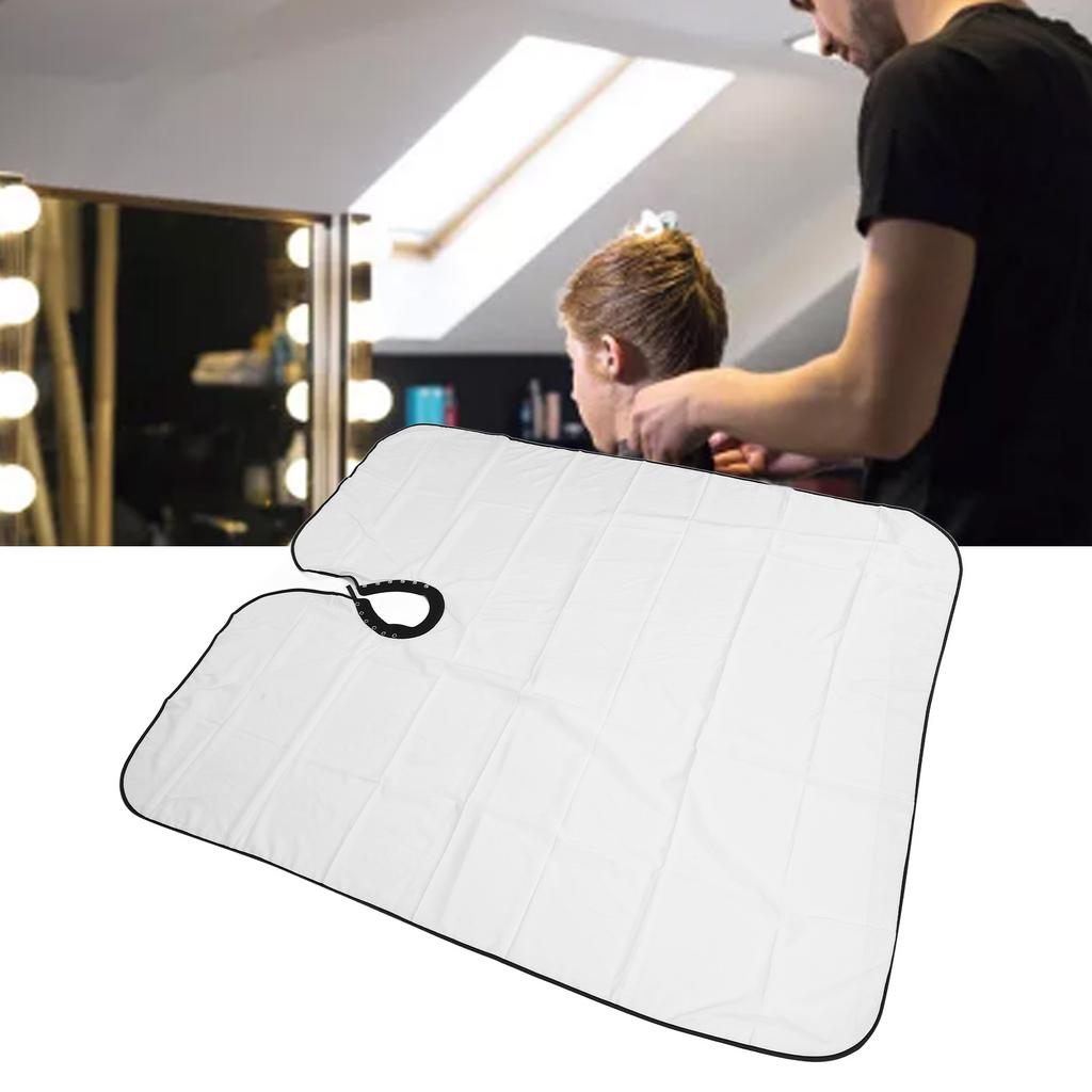 Hairdressing Apron Waterproof Adjustable Barber Cloth Wrap for Hair Cutting Salon Hairdresser White