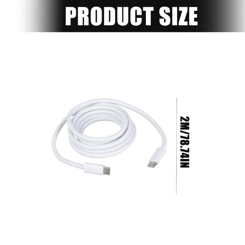 Fast 240W Type C Charging Cable 48V/5A Power Delivery 2M Nylon USB C Cord for Laptops Mobile Devices