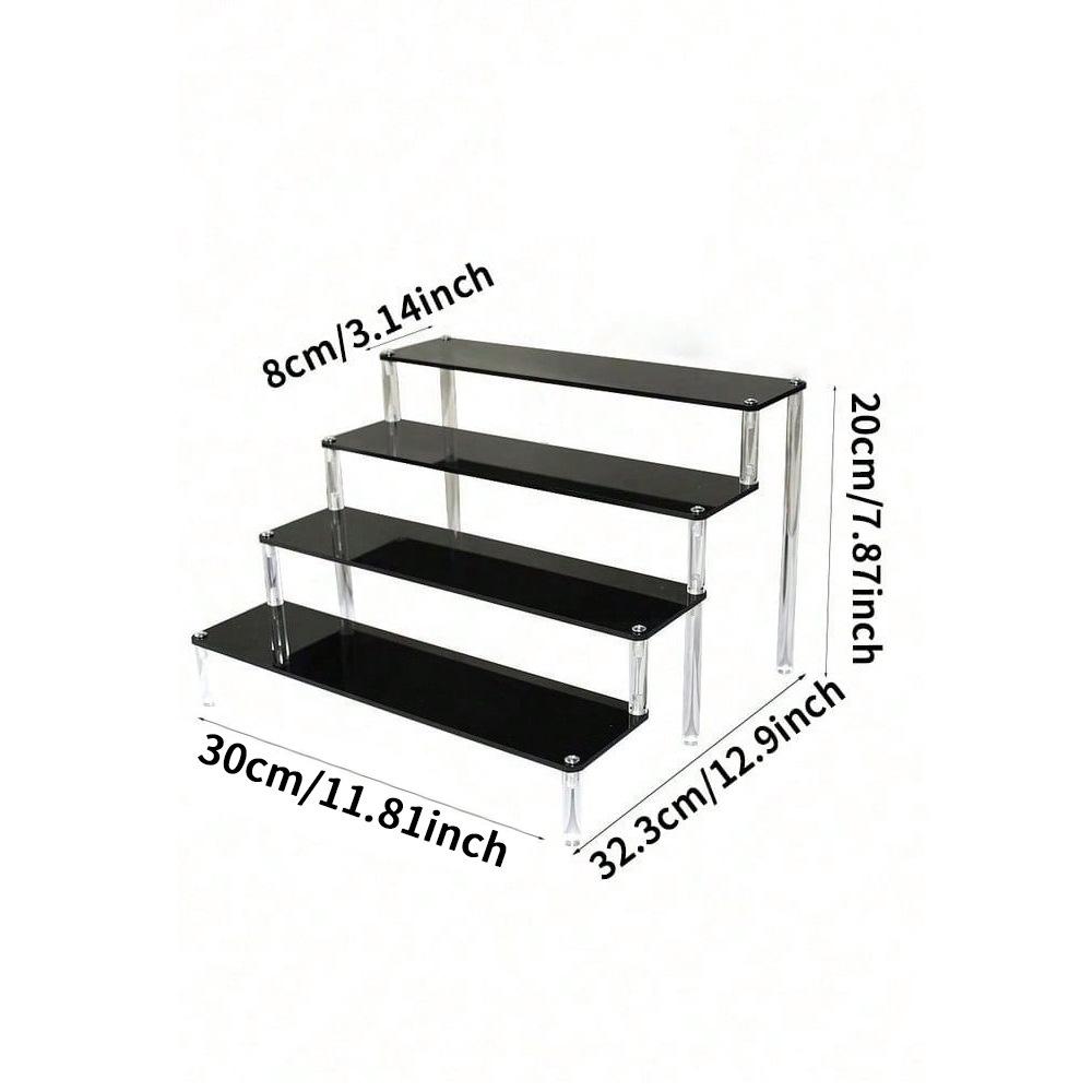 

Акриловая трехъярусная ручная стойка для кукол Pop Mart, косметики Jasmine, кошельков и ювелирных изделий Black 4-layer 30cm standard