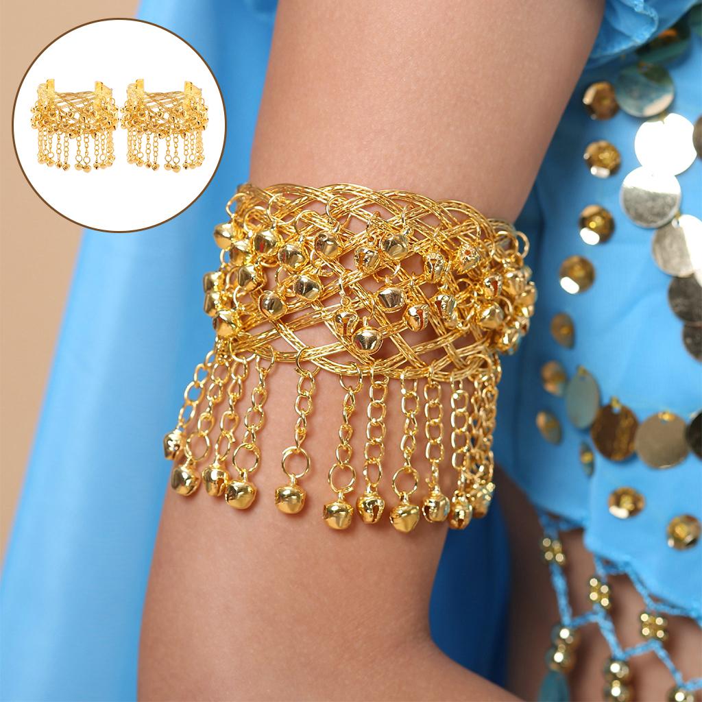 

Metal Arm Chain Bracelet Upper Arm Cuff Fashion with Bell Pendant Tassel Adjustable for Belly Dance Performance Dancing Jewelry золотой