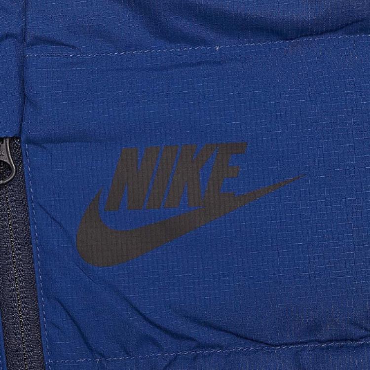 Nike Solid Color Casual Zipper Hooded Mid-Length Down Jacket Unisex Outerwear Blue 807394-423