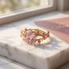 Delicate Flower Crystal Ring Elegant Finger Jewelry Gifts for Women Rhinestone Ring  Party
