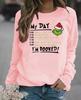 Herren- und Damen-Weihnachtsgrünes Haarmonster Buchstabenprint Langarm Lockerer Pullover