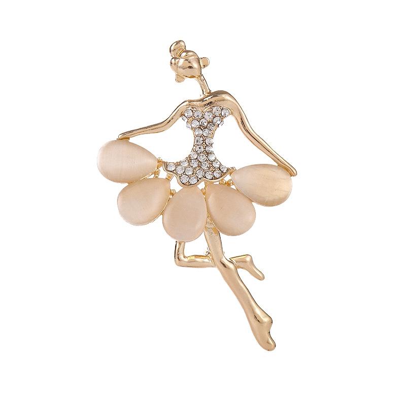Broche Oeil de Chat Ballerine Atmosphérique Européenne et Américaine Mode Accessoires de Vêtement Tempérament