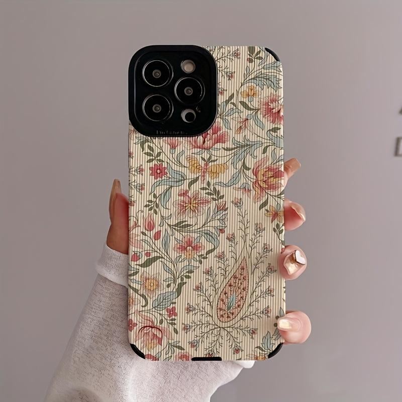 Retro Bohemian Floral Pattern Phone Case for iPhone14 13 12 11 7 8Pro/ Max/Plus XR XS Drop-proof Back Cover Shock-proof