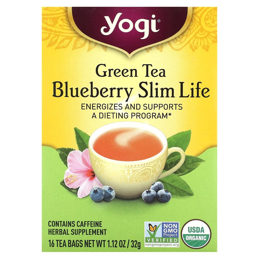Yogi Tea Green Tea Blueberry Slim Life Tea Bags, 16 Count, 32g (1.12oz)