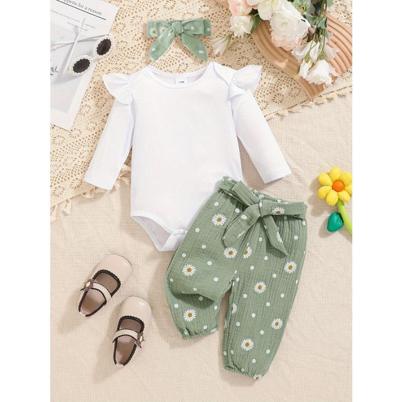 

Осень И Зима Новый Молодежный Белый Волан Длинный Рукав Ромашка Цветочный Брюки Комплект из двух предметов Детская Молодежная Одежда, Идеально для улицы 70cm белый