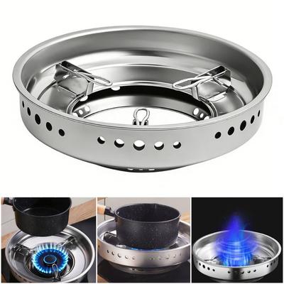 Windproof Gas Stove Rack Stainless Steel Camping Wind Shield  Open Flame Cooking