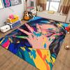Color Ink Covered Girl Art Carpet Rug for Bedroom Decor Playroom Living Room Sofa Office Area Mat, Modern Fashion Style Carpet