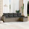 Vidaxl 5-Cz. Set da Giardino, Cuscini, Rattan PE Grigio