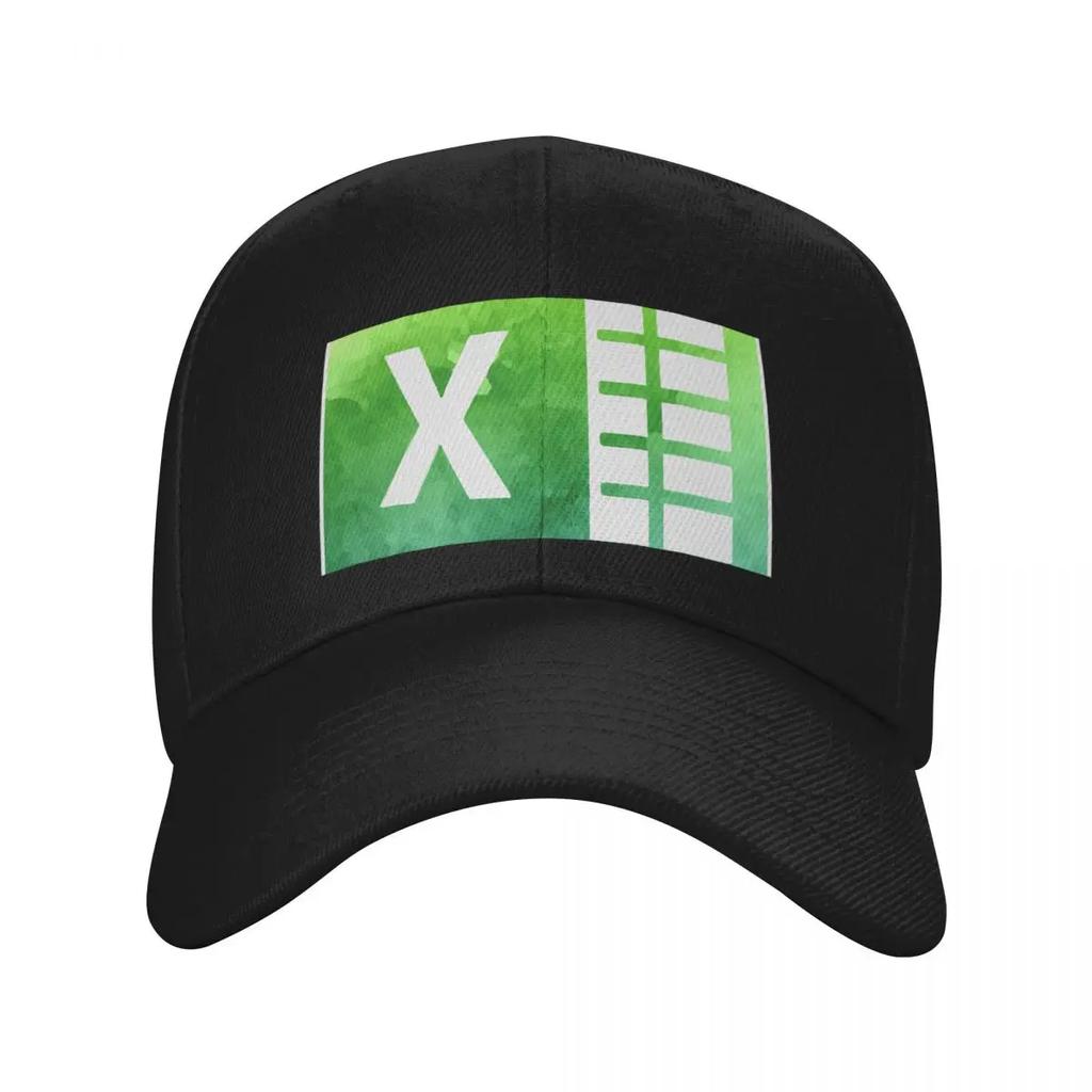 New Watercolor Excel Logo Baseball Cap Unique Hats Streetwear Golf Hat Dad Hat Unisexs Caps Womens
