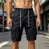 Pantaloncini Cargo da Uomo a Vestibilità Rilassata con Tasche Multiple Vita con Coulisse Lunghezza Sette Punti Stile Casual da Lavoro