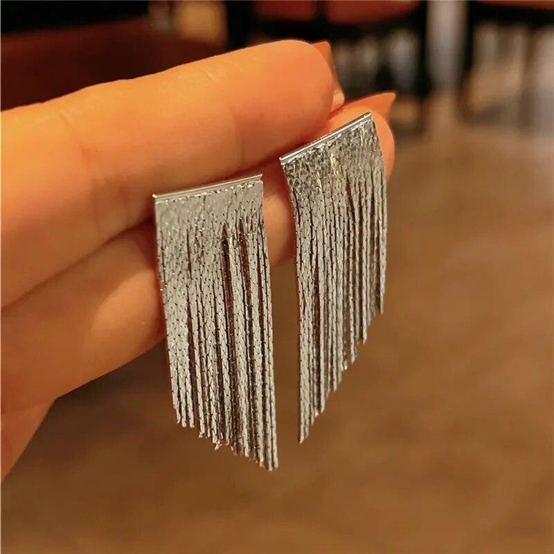 Boucles d'oreilles à la mode pour femmes, longues, couleur or, pendentif, bijoux, cadeaux, mariage, quotidien