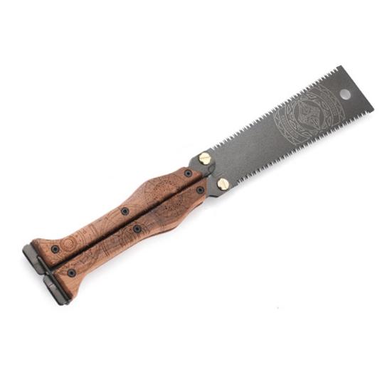 Folding Hand Saw with Wooden Handle Sharp Blade Double-Sided Teeth Portable Lightweight