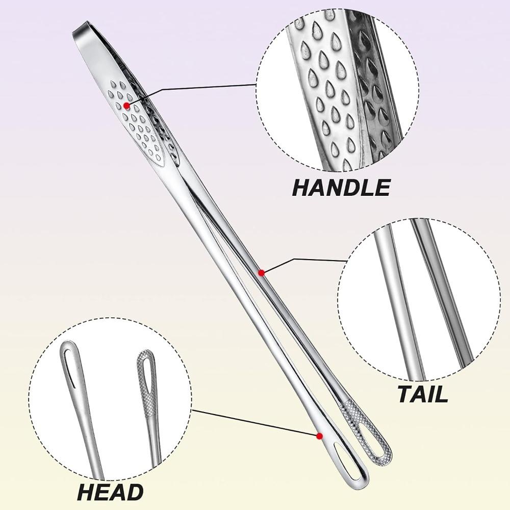 StainlessSteel FoodClipsKitchen Clips Korean Barbecue Tweezers Extended Barbecue Clips Suitable for Home Vegetable/meat Barbecue