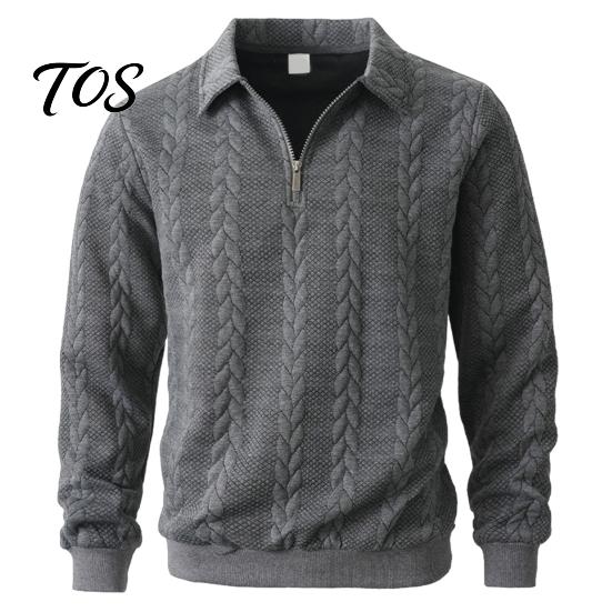 School Wear for Men Quarter-Zip Sweatshirt, Long Sleeve Turndown Collar Outdoor Sports Pullover Solid Color Shirt Fall Winter Comfortable Daily
