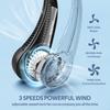 Portable Neck Fan, Hands-Free Bladeless, 360° Cooling, Quiet, 4000mAh USB Rechargeable, 3 Speeds, Black