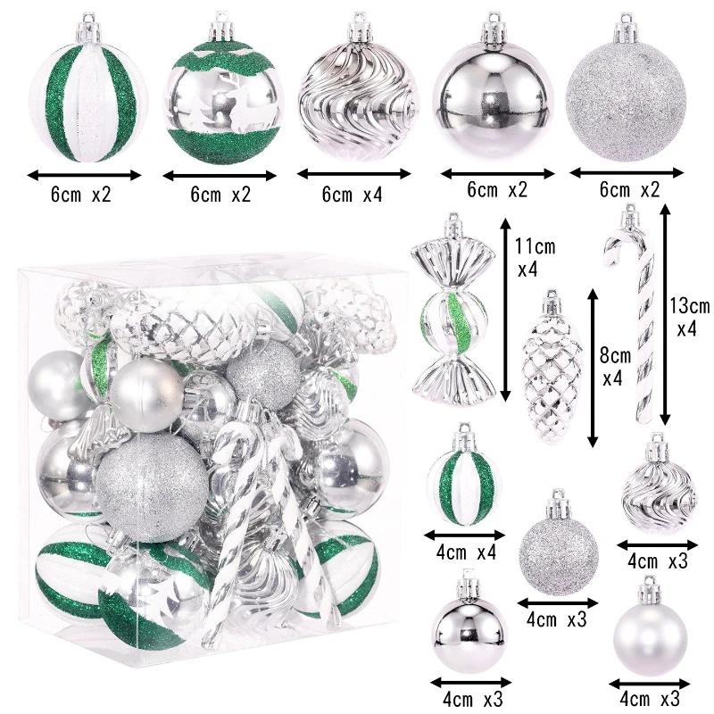 11/11pcs Christmas Ball Ornaments Special-shaped Christmas Tree Party Decoration New Christmas Spheres Pendant Short Snail Set