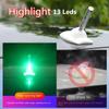 Car antenna top shark fin LED flash solar car collision light shark decoration universal roof SUV truck box exterior decoration