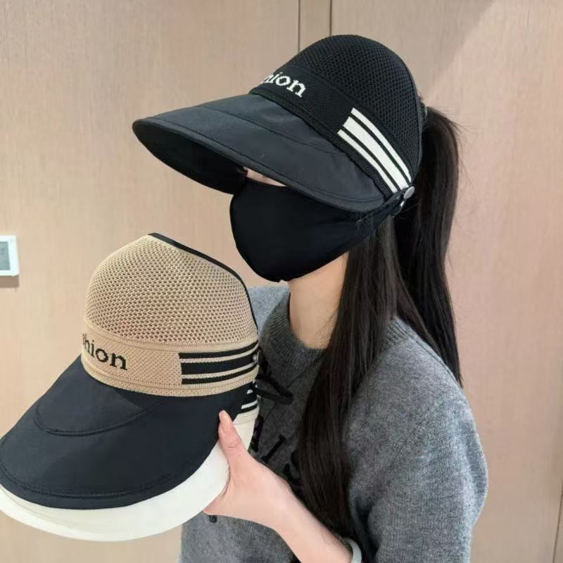 New extended brim mesh top cap women's spring and summer big head circumference fashion versatile sunshade outdoor travel sunscreen cap