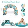 3 Pack Inflatable Pool Floats for Adults Pool Chairs with Two Cup Holders Comfortable Blow up Floating Lake Water Fun Swimming Party