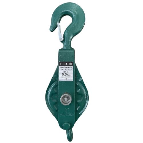HELIX Heavy-Duty Snatch Block, 500kg, Hook-Type Pulley Block for Tow Trucks and Loading Vehicles, Wire Rope, 0.5 Ton