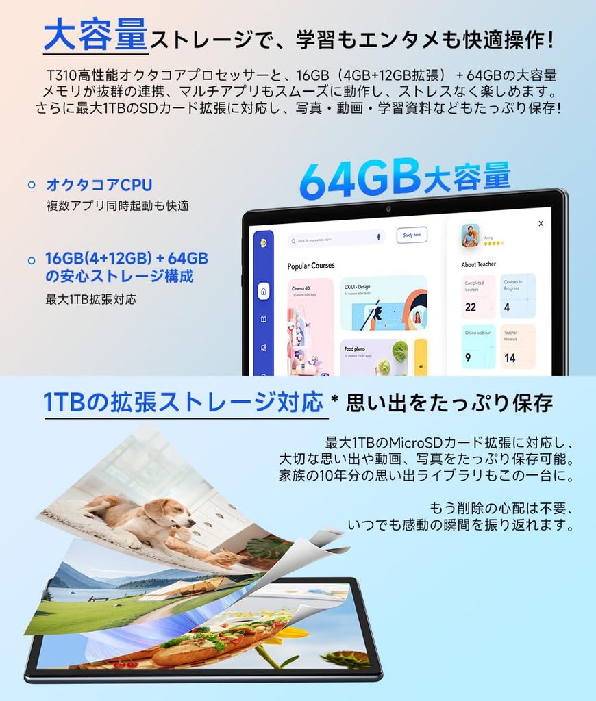 AI Large TF Expansion Android Widevine T310 A75 Android Thin and TDDI IPS Japanese Manual bmax [First-Ever Tablet, 10-inch Screen, Wi-Fi