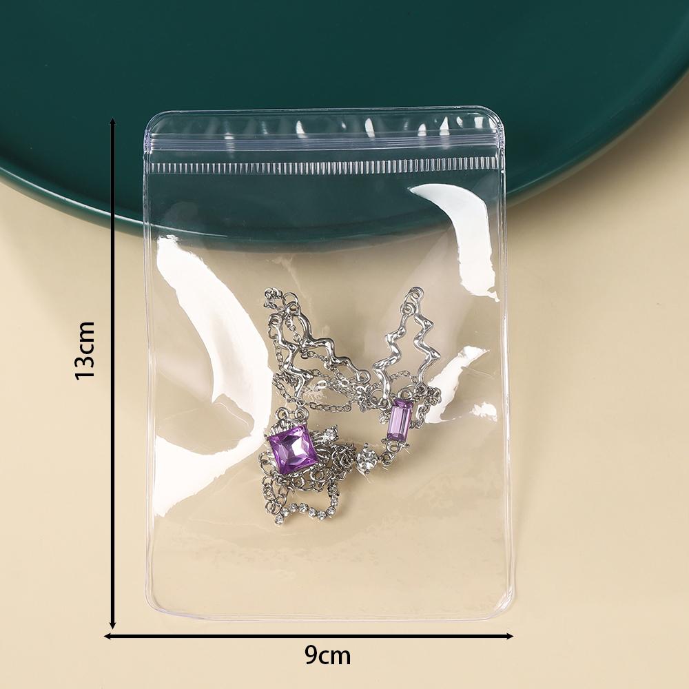 20-50Pcs Transparent PVC Jewelry Pouches Zip Storage Bag for Earring Necklace Jewelry Anti-Oxidation Display Packaging Bags