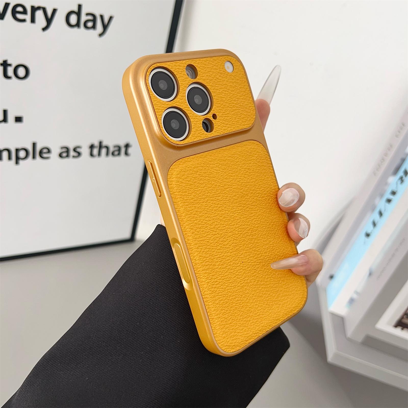 

For iPhone 16 Pro Case Precise Cutouts Textured PU Leather Coated PC + TPU Phone Cover