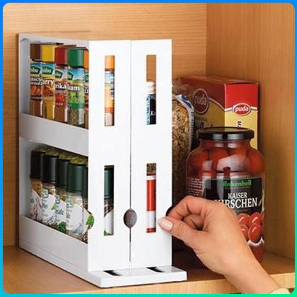 

Portable Kitchen Storage Rack Multifunctional Pullable Rotatable Barbecue Seasoning Container Holder Household Use a