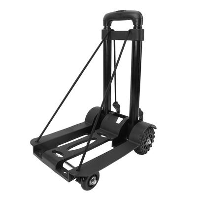 Carrinho de Mão Dobrável 4 Rodas Tubo de Ferro 99,2 lb Capacidade de Carga Carrinho Trolley Dobrável para Bagagem para Viagem