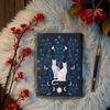 Handmade Leather Journal 5x7 – Moon & Cats Notebook – 200 Deckle Edge Pages – Vintage Lock Diary – Celestial Writing Journal
