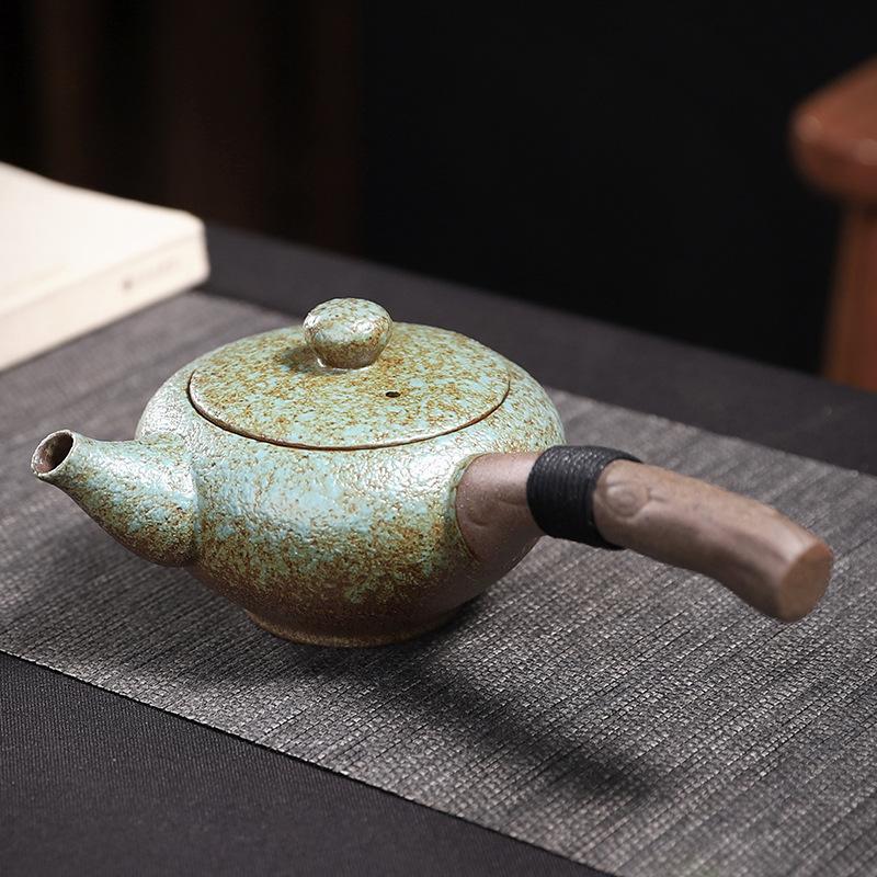

Japanese Style Stoneware Teapot Single Pot Tea Pot for Homeretro Side Handle Pot Tea Kettle Tea Infuser