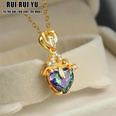 RUI RUI YU Luxe Goud Kleur Liefde Hart Ketting Dames Mode Kleine Verse Sleutelbeen Ketting Sieraden Cadeau