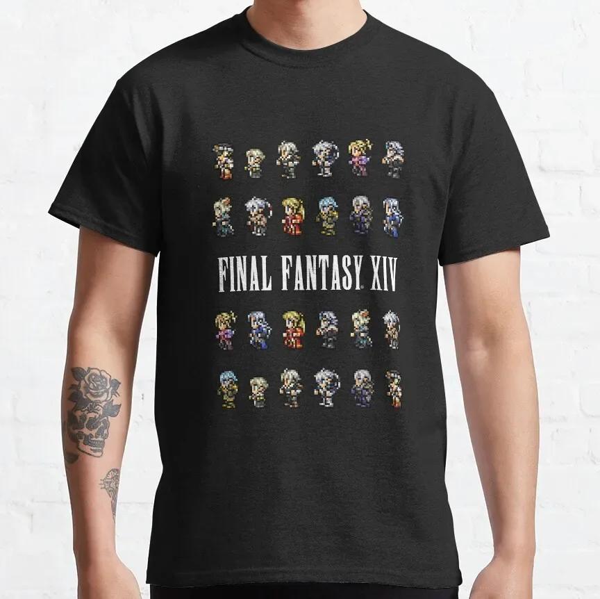 Cool Tees Video Games Round Collar Tshirt Pure Cotton Graphic Printed Clothes Final Fantasy All Ff Pixel Sprite Unisexs Shirt X