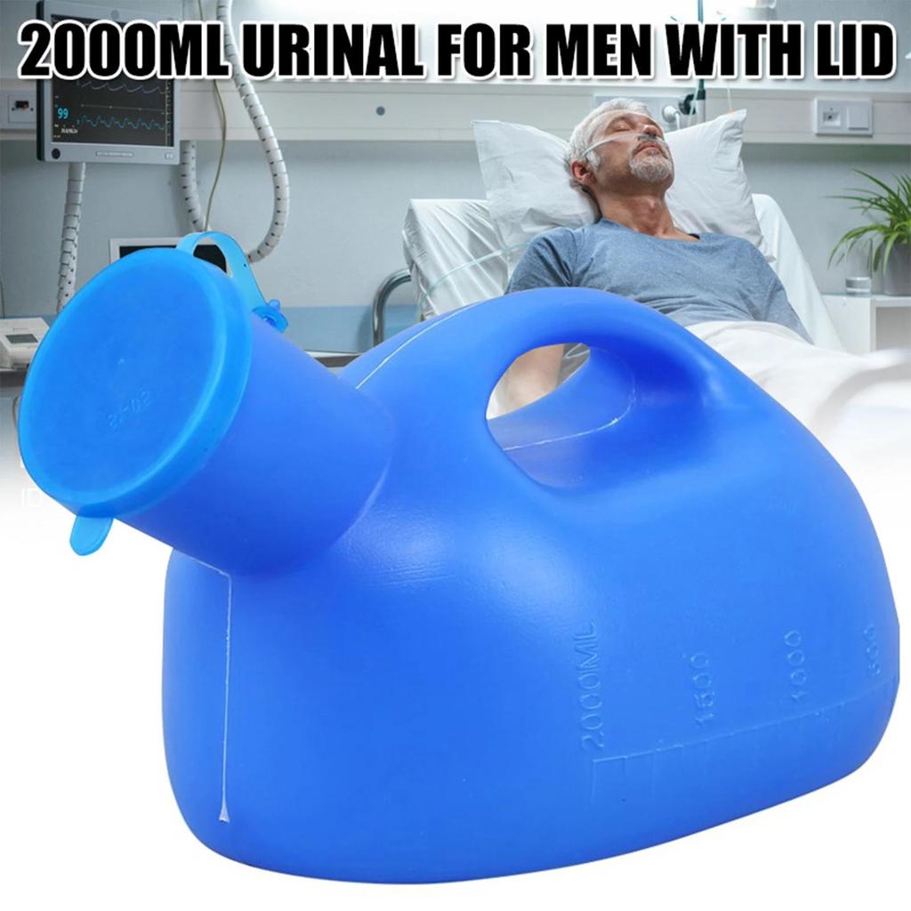 2000ml Dickes Männer Urinal mit Deckel Outdoor Überlebenswerkzeuge Tragbare Urinflasche für Männer Reise Camping Krankenhaus Heimgebrauch 4