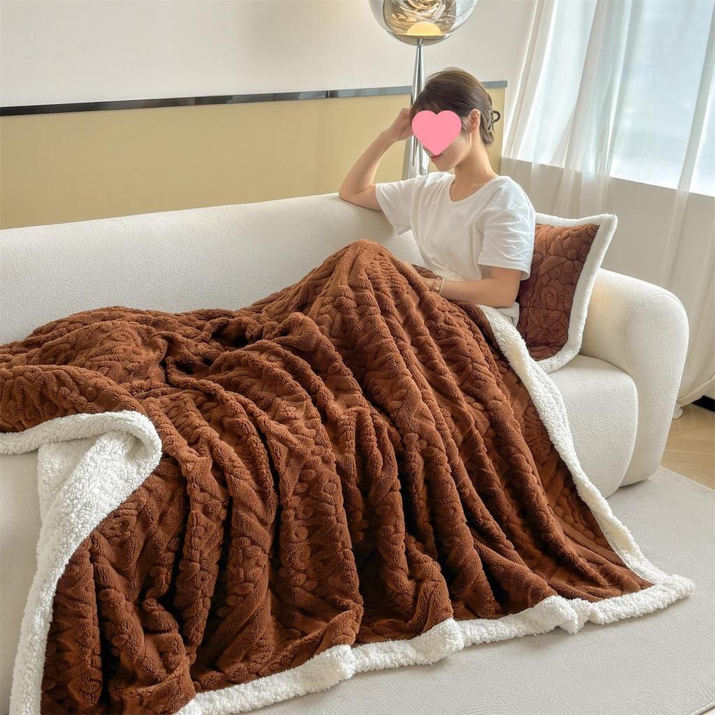2025 Autumn/Winter Taffeta Fleece Duvet Cover & Blanket Combo for Home/Office