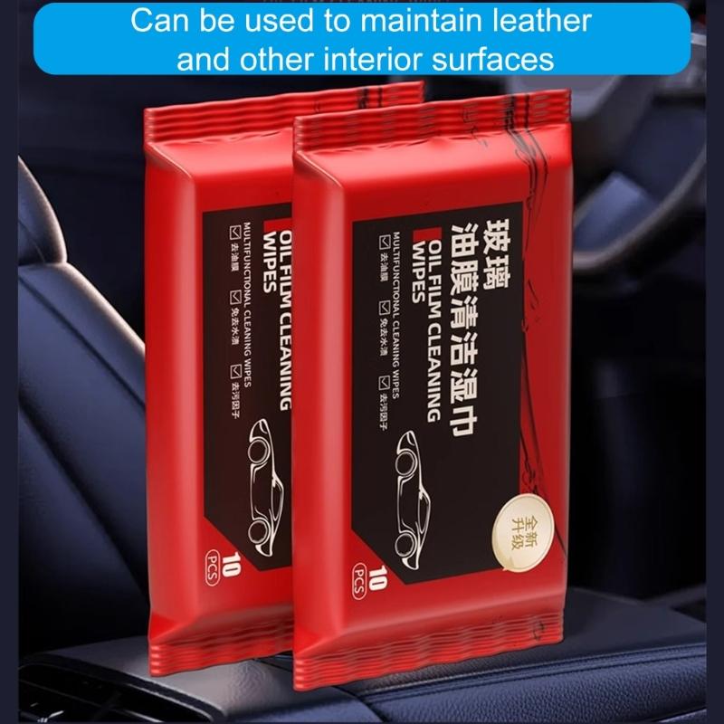 Vehicle Glass Oil Film Lifter Wipes Easy Cleaning Travel Friendly Designs Glass Oil Film Remover Auto Glass Clean Wipes