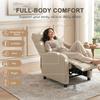 Recliner with Reclining Function, Extendable Footrest, Pocket Spring Core, up to 150 kg, Beige