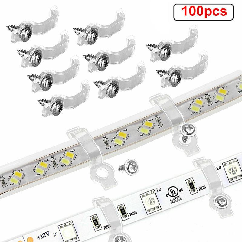 100pcs with Screw Mounting Clip Fixing Buckle for 3528/5050/5630/3014 RGB LED Strip Lights