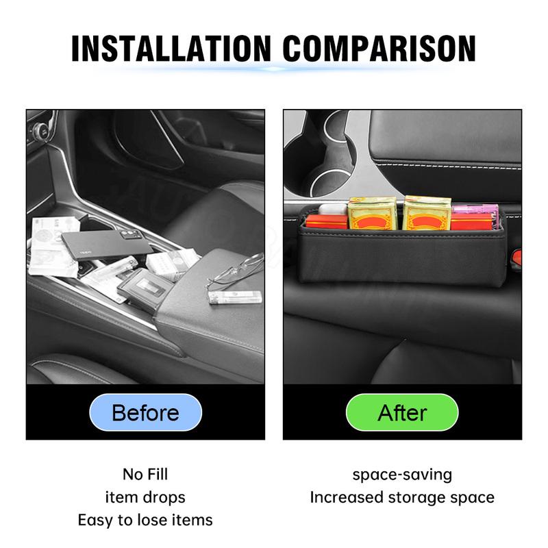 Car Seat Gap Organizer Storage Box Leather For Nissan Qashqai Juke X-Trail Ariya Patrol Kicks Murano Leaf Sentra Accessories
