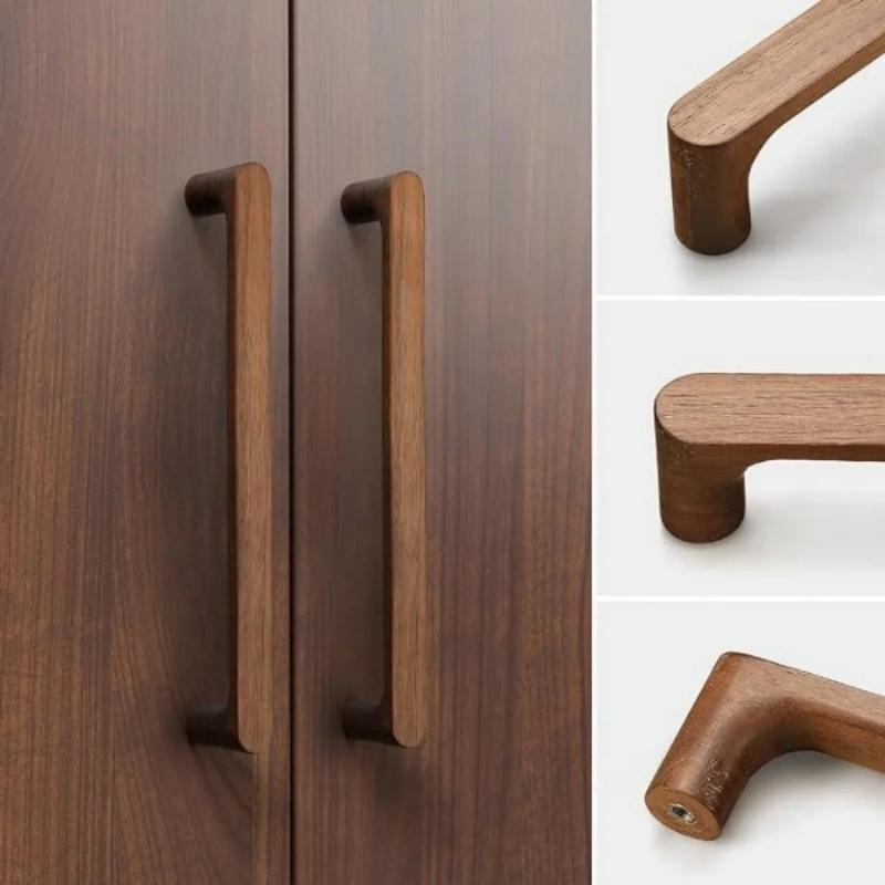 Kleiderschrank-Türgriffe für Möbelbeschläge Nordische Holz-Schrankgriffe Schranktürknöpfe und -griffe Küchenschubladen-Ziehgriffe