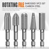 5 Pcs Heat-resistant Hex Shank Rotary Steel File Set Grinding Head  For Drilling, Grinding Etc