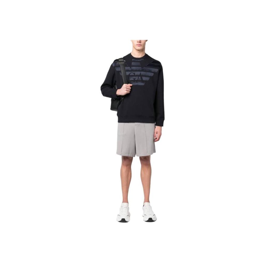 Emporio Armani Ss23 Printed Eagle Logo Crewneck Sweatshirt Men Sweatshirt Dark-Blue 3R1MDH-1JHSZ-09J0