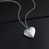 Unique Silver Color Photo Frame Pendant Necklace Carved Designs Heart-shaped Openable Locket Necklace Family Jewelry Gift