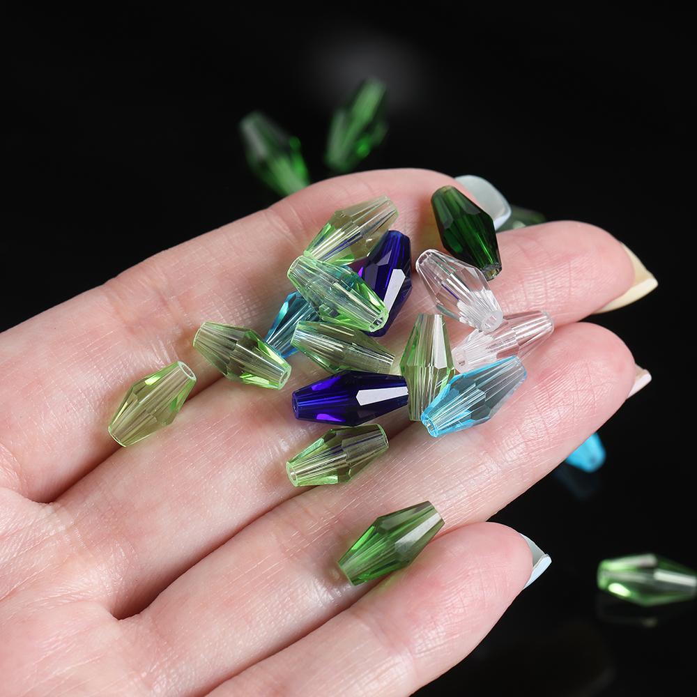 1 Strand About 50/67/72pcs Colored Faceted Bicone Glass Beads Spacer Beads for DIY Bracelets Necklaces Jewelry Making Supplies