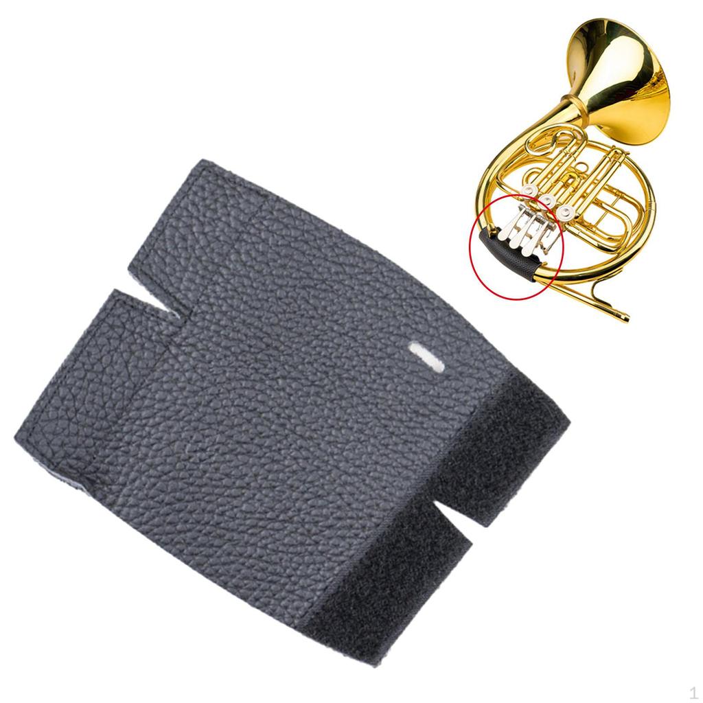 Adjustable French Horn Hand Guard - Premium Leather Wrap Cover for Practice and Performance