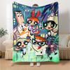 Powerpuff Girls Adventure Flannel Blanket Super Soft Warm Cozy Blanket For Sofa Bed Office Travel Allseason Home Decor Gift
