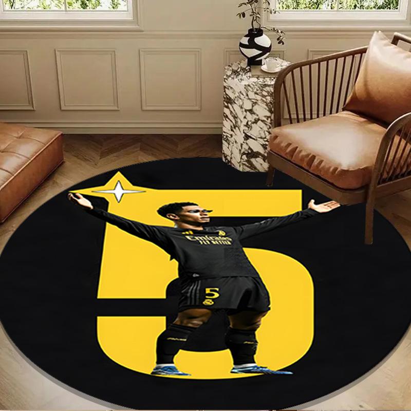 Jude Football Player Round Mat Home Decor, Chair Rug For livingroom,Bedroom, Doormat Home Decor Birthday Gift Christmas Gifts