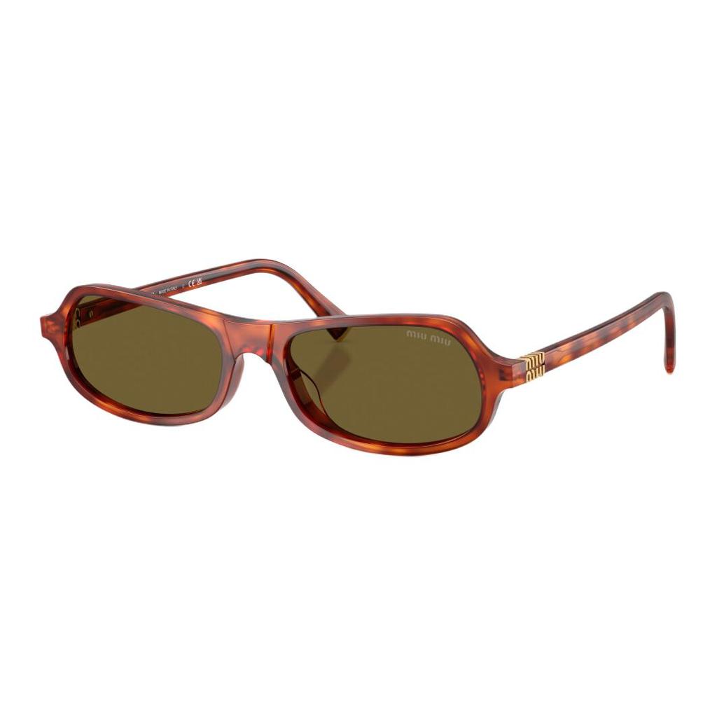 Miu Miu Elegant Brand Logo Acetate Irregular Frame Sunglasses Women sunglasses Havana Cognac MUB10SU11P09Z